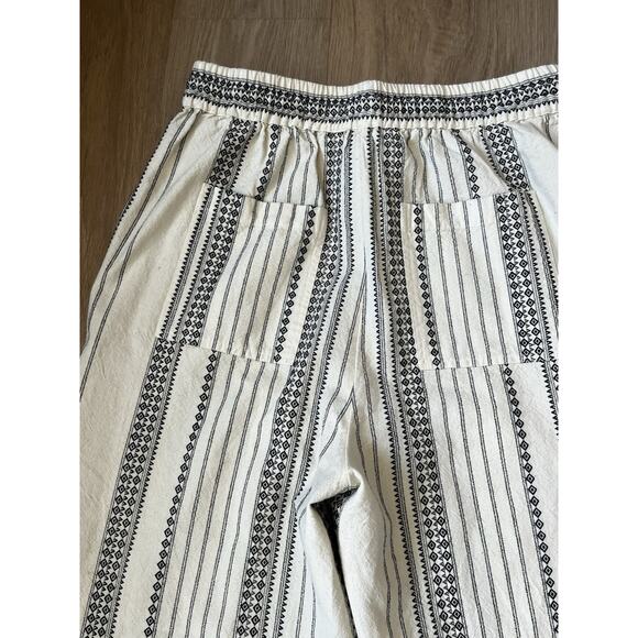 Anthropologie Pants Womens Large Cream Black Essential Beach Boho Aztec Tassel - Picture 8 of 14